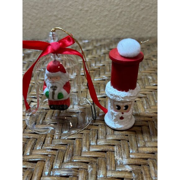 Santa Claus Ornaments With Bell & Chimney Designs For Holiday - Picture 1 of 9